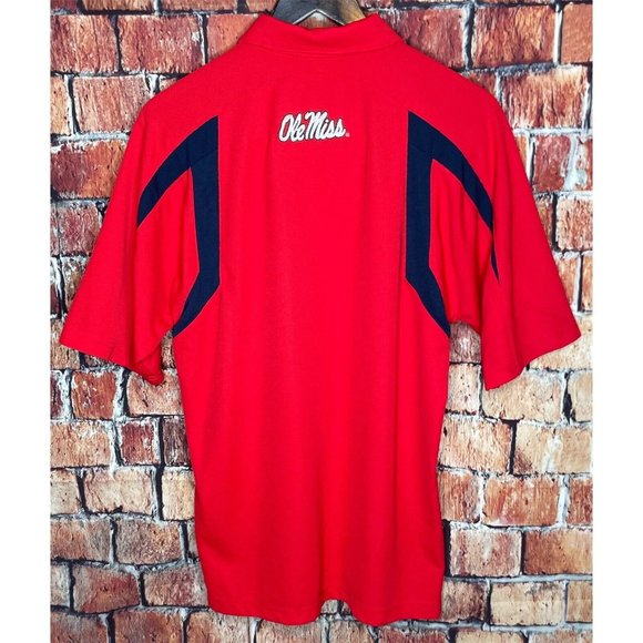Ole Miss Rebels Nike Fit Dry Men’s Medium Short Sleeve Red Golf Polo Shirt SEC - Picture 3 of 6